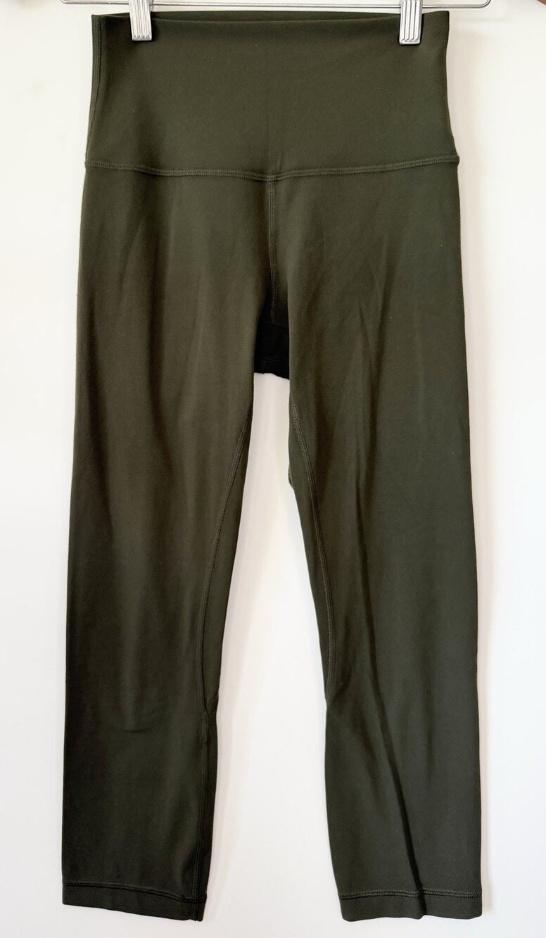 Lululemon Align Olive Green Crop Legging 20" Inseam Womens Size 4 Stretch Yoga